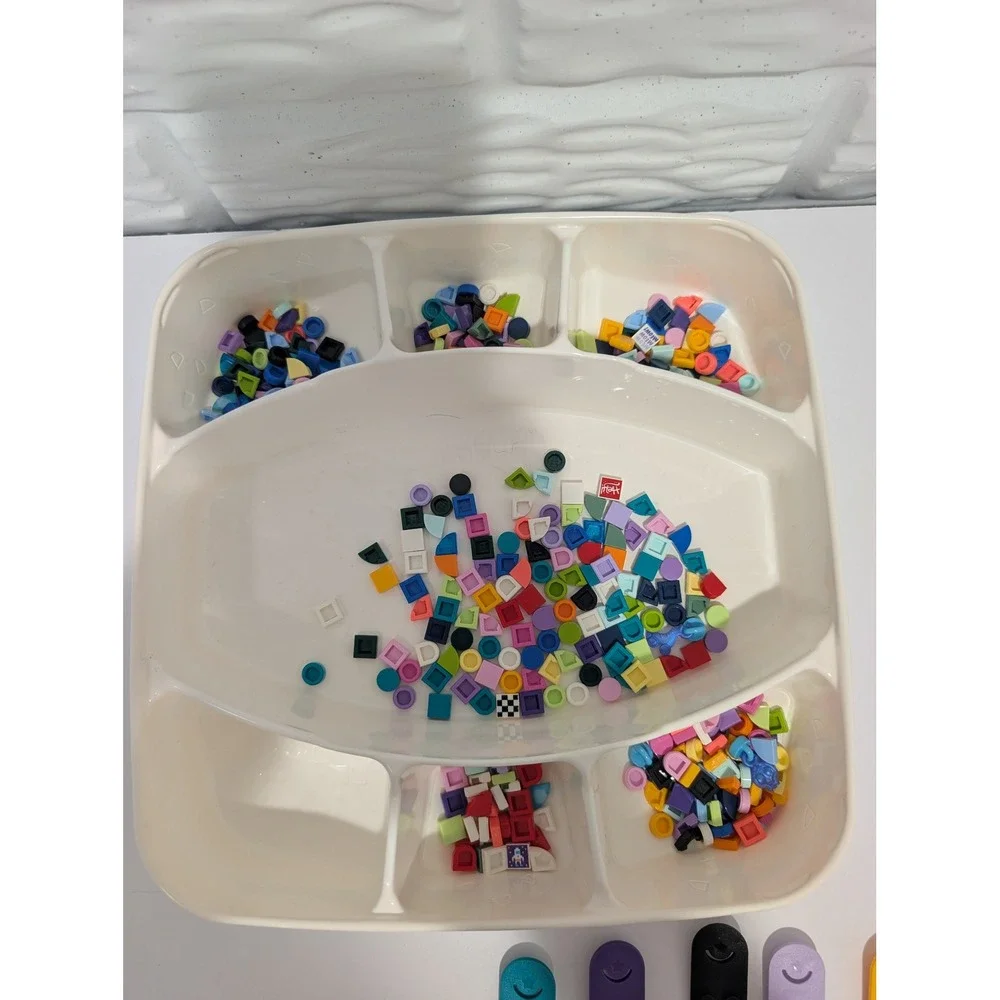 LEGO DOTS Bracelet Mega Pack 5 Adjustable Bands Colorful Tiles Charms with Tray
